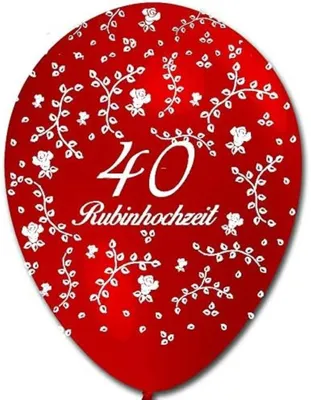 Produktbild von 10 rote Luftballons Rubinhochzeit - 30 cm Naturlatex für Befüllung mit Luft oder Helium - 40 Hochzeitstag