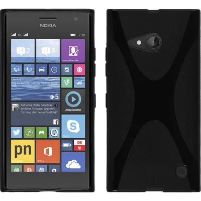 Produktbild von PhoneNatic Case kompatibel mit Nokia Lumia 730 - schwarz Silikon Hülle X-Style + 2 Schutzfolien