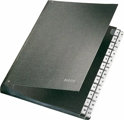 Image de Leitz 5824-00-95 Pultordner A-Z - 24 Fächer, Hartpappe, schwarz
