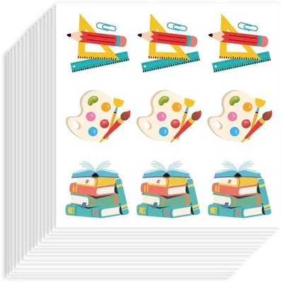 Produktbild von Schul-Sticker-Set 180er - Selbstklebende Papierschmucksticker - Dekorative Sticker-Set - Schulthema - Planer-Sticker - 90 x 90 mm - Selbstklebende Dekosticker