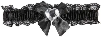 Produktbild von Schwarzes Strumpfband mit Strass-Herz