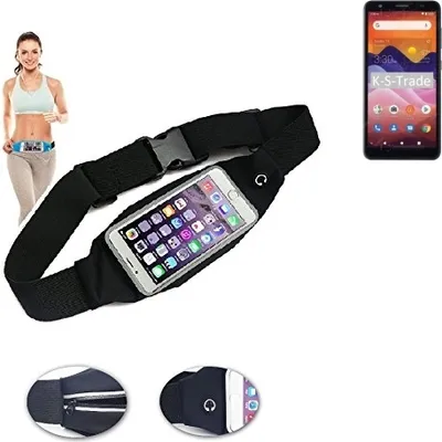 Produktbild von K-S-Trade Jogging-Armband kompatibel mit ZTE Avid 579 Gürteltasche Umhängetasche Bauchtasche schwarz Sport Running Jogging Fitness Laufen Exercise