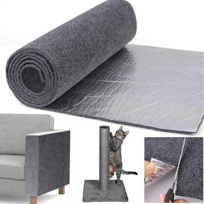Obrázek produktu pro Rohož proti poškrábání pro kočky, 300 cm x 40 cm, tmavě šedá, samolepicí