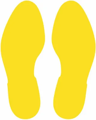 Produktbild von Bodenmarkierung "Fußabdruck" links+rechts, zur Bodenmarkierung im Innen- und Außenbereich, Gelb, Verpackungseinheit: 1 P/5