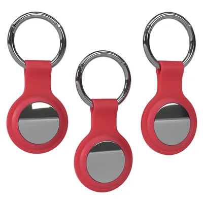 Produktbild von EAZY CASE - 3er Set Schlüsselanhänger für AirTag Anhänger Hülle Silikon Rot AirTags Schutzhülle Tracker Schlüsselanhänger mit Schlüsselring geeignet auch als Air Tag Anhänger für Kinder, Katze, Hund