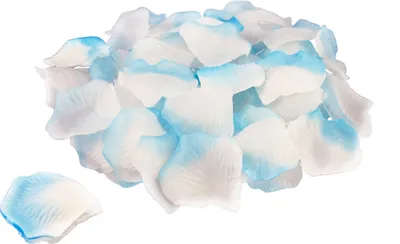 Produktbild von 100 Stück Rosenblüten 5cm, Farbe:hellblau / weiss