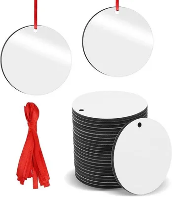 Productafbeelding van 20 gepersonaliseerde houten rondjes, geschikt voor het maken van decoraties voor Halloween en de winterperiode. Geschikt voor zelfmontage