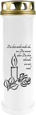 Produktbild von Grabkerze Weiß, Brenndauer: 100 Stunden ( 4 Tage ), Motiv: Kerze