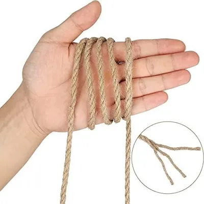 Produktbild von Garten Juteschnur 5mm Dicke,Bindegarn,Gartenschnur, Bastelschnur Kordel Rolle mit 50m,100% Jutegarn Naturfarbe