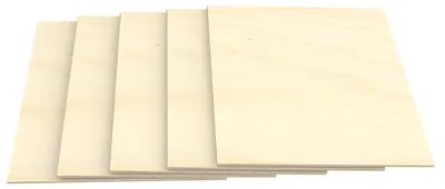 Productafbeelding van 5 stuks A5 multiplex platen, 6 mm, voor doe-het-zelf en figuurzagen