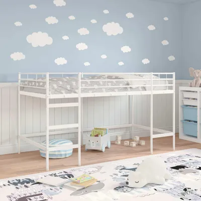 Produktbild von "Sonderangebot" Kinderloftbett - Einzelbett/Jugendbett - Robust und langlebig - Weiß 107x200cm Stahl - Klassische Betten DEMöbel5643711