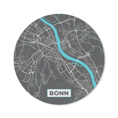 Produktbild von MuchoWow® Mauspad Mousepad Stadtplan - Deutschland - Blau - Bonn - Karte 40x40 cm - Mousepads - Maus Mat - Pad - Mausunterlage - Schreibtisch Accessoires