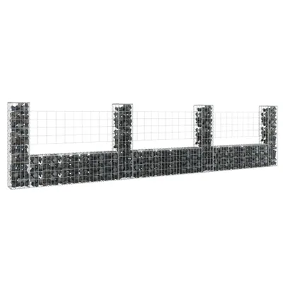 Immagine prodotto di Vidaxl Schanskorf U-förmig mit 4 Pfosten 380x20x100 cm Eisen