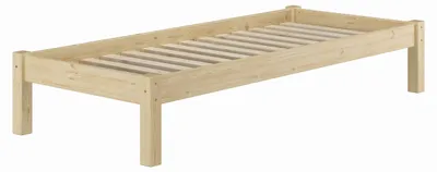 Produktbild von Futonbett Massivholzbett Einzelbett 90x200 Kiefer unbehandelt Zubehör wählbar V-60.35N-09Rollrost inkl.