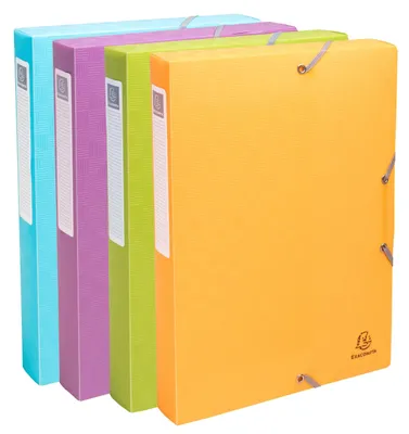 Produktbild von Exacompta 8x Archivbox A4 Rücken 40mm RC-Kunststoff Pop'N Co sortiert - 59990E