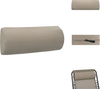 Obrázok produktu pre vidaXL Opierka hlavy pre ležadlo Taupe 40 x 7,5 x 15 cm Textilén - Sedací vankúš