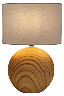 Image de Lampe de table salon Lampe de table chambre à coucher Bois aspect tissu Beige 3194527