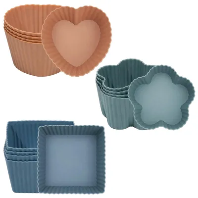12 Silikon-Muffinförmchen, 3 Formen, antihaftbeschichtet