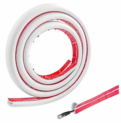 Zdjęcie produktu dla Kanał kablowy mini elastyczny samoprzylepny 1M biały organizacja