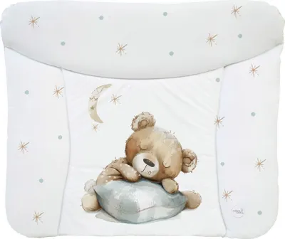 Produktbild von Ceba Baby® weiche Wickelauflage 75x72 cm  - Baby Wickelunterlage - Wickeltischauflage für Junge und Mädchen - Wasserdicht, abwaschbar - ® Standard 100 -  EU - Schläfriger Bär