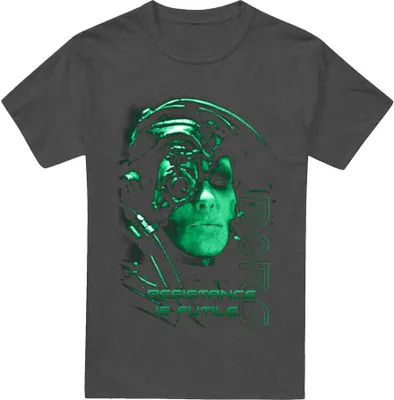 Produktbild von Star Trek - "Resistance is Futile" T-Shirt für Herren/Damen Uni TV18121 (XXL) (Holzkohle)