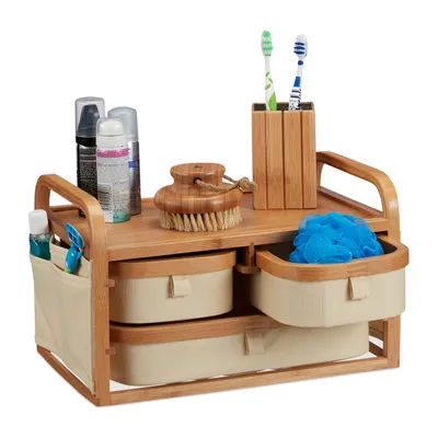 Produktbild von relaxdays Mini Kommode Bambus mit 3 Fächern