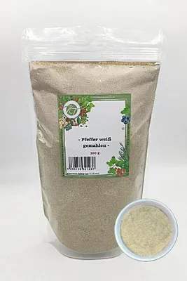 Produktbild von K T 500 g Pfeffer weiß gemahlen Pfeffer Pulver weiß - 1A Qualität