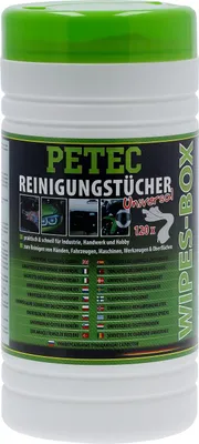 Zdjęcie produktu dla Sciereczki do czyszczenia Petec, chusteczki - Pudelko - 120 sciereczek