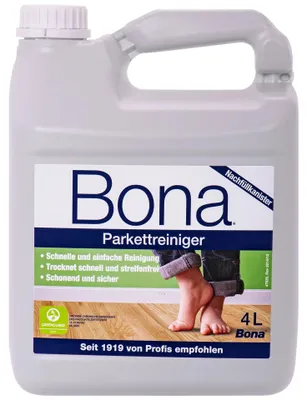 Produktbild von BONA Reiniger 4 Liter Parkett- und Holzboden Nachfüllkanister für Spray Mopp