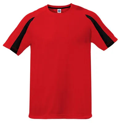 Image de Starworld - T-shirt « Sports » pour hommes/femmes Unie LT4098 (XS) (Rouge/Noir)