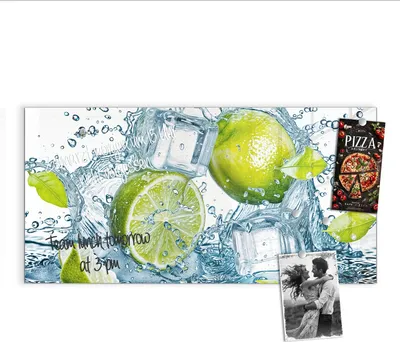 Produktbild von Magnettafel 100x50cm Pinnwand Whiteboard beschreibbar - Limetten Splashing