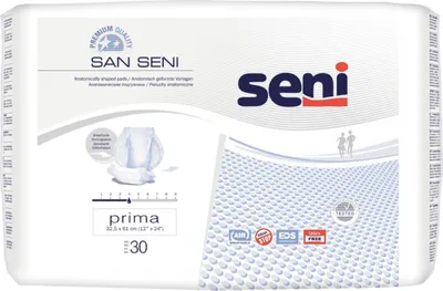 Packaging for incontinence pads.