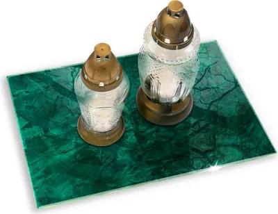Produktbild von Untersetzer für Grabkerze Motiv Grabstein Gummifüße - 80x52 cm - Steinhintergrundtextur