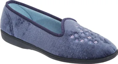 Produktbild von Sleepers Nieta Damen Hausschuhe / Pantoffeln mit Stickerei DF524 (37 EUR) (Blaubeere)