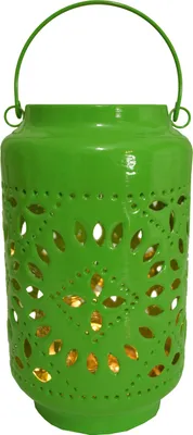 Produktbild von Metall-Laterne, Windlicht, Gartenlaterne, Mehrfarbig, Farbe: Grün, 25*15*15 cm