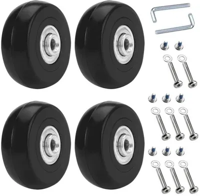 Produktbild von Azomor® Set aus vier Gummi-Kofferrollen für Gepäck und Trolleys