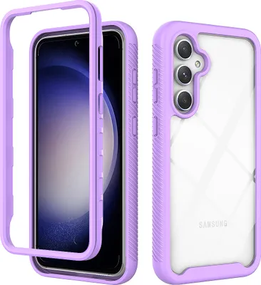 Produktbild von Galaxy S23 FE Hülle, Hybrid Transparente Rückseite TPU Bumper Stoßfest Schutzhülle für Samsung Galaxy S23 FE Lila
