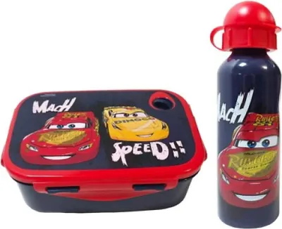Produktbild von Disney Cars Lightning McQueen 2 tlg Lunch Set Brotdose Trinkflasche Alu 530 ml