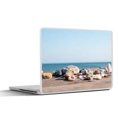 Produktbild von MuchoWow® Laptop Aufkleber Sticker Cover Muscheln - Strand - Meer - Sommer - Sonne 25x18 cm - Laptop-Deko