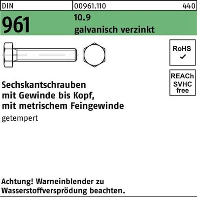 Produktbild von Reyher  Sechskantschrauben DIN 961 10.9 M 14x1,5x80 vz (50 Stück)