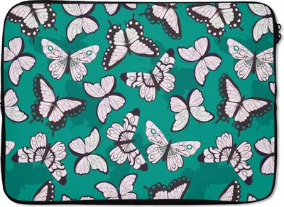 Produktbild von MuchoWow® Laptop Hülle 13 Zoll Mädchen - Schmetterling - Tiere - Muster - Mädchen - Kinder - Kinder Laptoptasche - Laptophülle - Sleeve - Rundumschutz