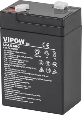 Zdjęcie produktu dla Akumulator żelowy Bezobsługowa płyta ołowiowa Odzyskiwanie energii 6V 4.5Ah HQ