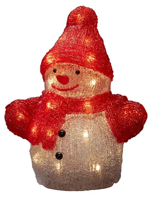 LED-Acryl-Schneemann, 24 warmweiße LEDs, Innen, Batterie