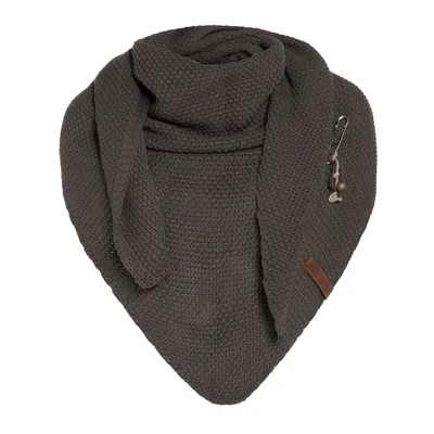 Image de Knit Factory Coco Écharpe triangulaire 190x85 cm Lisse Marron