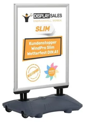 Produktbild von Kundenstopper WindPro® Slim wetterfest silber DIN A1
