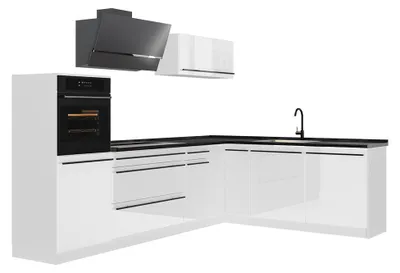 Productafbeelding van Hoekkeuken Vicco R-Line Wit Hoogglans/Wit 287 x cm antraciet werkblad, Model 66773