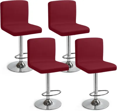 Produktbild von Barstuhlbezüge mit Rückenlehne, 4er-Set, elastisch, rot, für Barstühle