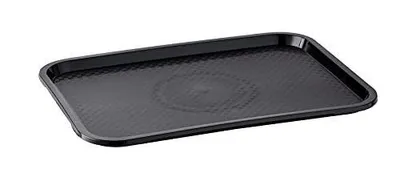Produktbild von APS Tablett 10er Set Kunststoff GN 1/1 Fast Food-Tablett 553 schwarz 53 x 32,5 cm, Höhe 2 cm
