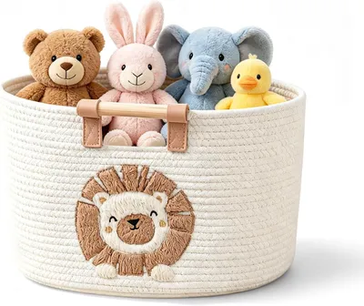 Produktbild von Aufbewahrungskorb Kinderzimmer, Baumwolle, mit Griff, Spielzeugkorb