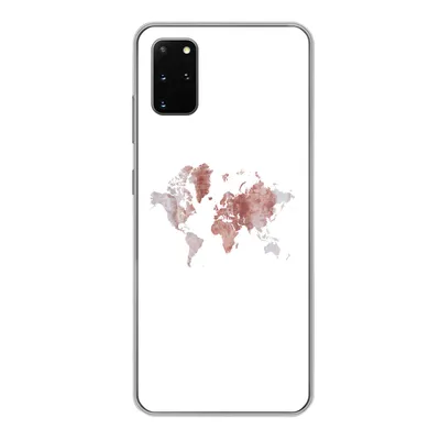 Produktbild von MuchoWow® Handyhülle Schutzhülle Hülle für Samsung Galaxy S20 Plus Weltkarte - Rosa - Farbe Silikon Softcase Handy Hülle - Hartschale